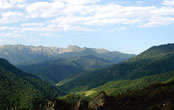 The Mrav mountain range as seen from Gandzasar.